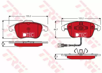 GDB1762DTE TRW Комплект тормозных колодок, дисковый тормоз