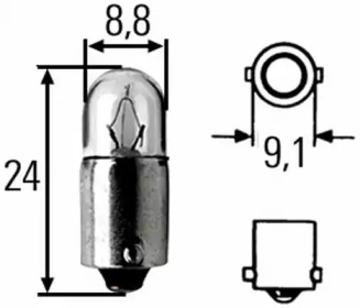 8GP002068241 HELLA Лампа накаливания, стояночные огни / габаритные фонари