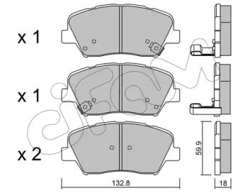 82210260 CIFAM Гальмівні колодки перед  Hyundai  Genesis/KIA Carens 1.7-3.0 10-