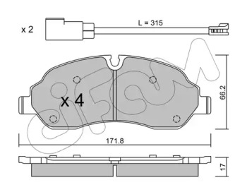 82210320 CIFAM Гальмівні колодки перед.  Ford Transit 2.0- 2.2  13-