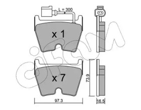 82210431 CIFAM CIFAM AUDI гальмівні колодки перед. Q3 RS 2.5 13-18, A3 Sportback RS3 15-