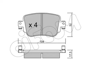 8229800 CIFAM CIFAM VW Колодки тормозные задн.Audi A1/Q3,Caddy IV 15-,Skoda Octavia III,Sharan 12-