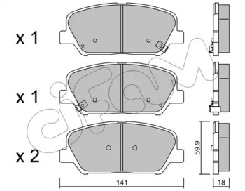 8229970 CIFAM CIFAM KIA гальмів.колодки передн. Ceed,Cerato 13-, Carens 1,7CRDi 13-,Hyundai i30,Grandeur