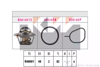 580691 KW Термостат, охлаждающая жидкость