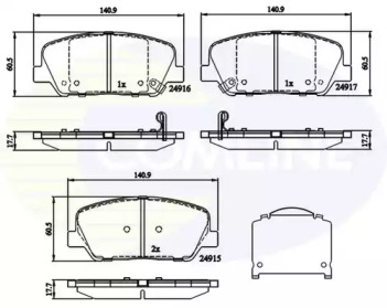 CBP32259 COMLINE Комплект тормозных колодок, дисковый тормоз