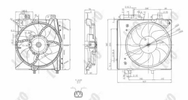0090140007 LORO Вентилятор радіатора  C2/C3 1.1-1.6 02-/Peugeot 1007/207/208 1.0-1.6 05-