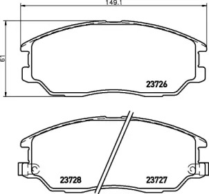 NP6092 NISSHINBO Колодки тормозные дисковые передние Hyundai Terracan 2.9, 3.5 (03-06) (NP6092) NISSHINBO