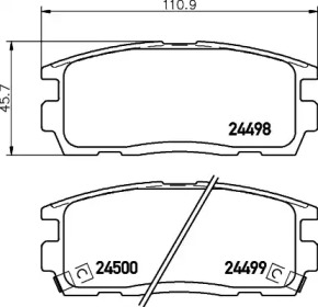 NP6074 NISSHINBO Колодки тормозные дисковые задние Chevrolet Captiva 2.0, 2.2, 2.4 (06-) (NP6074) NISSHINBO