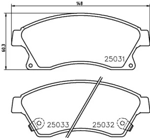 NP6048 NISSHINBO Комплект тормозных колодок, дисковый тормоз