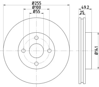 ND1030K NISSHINBO Диск тормозной передний (ND1030K) NISSHINBO