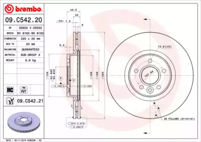 09C54221 BREMBO Гальмівний диск