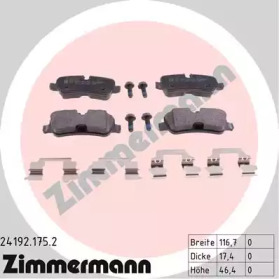 241921752 ZIMMERMANN Комплект тормозных колодок, дисковый тормоз